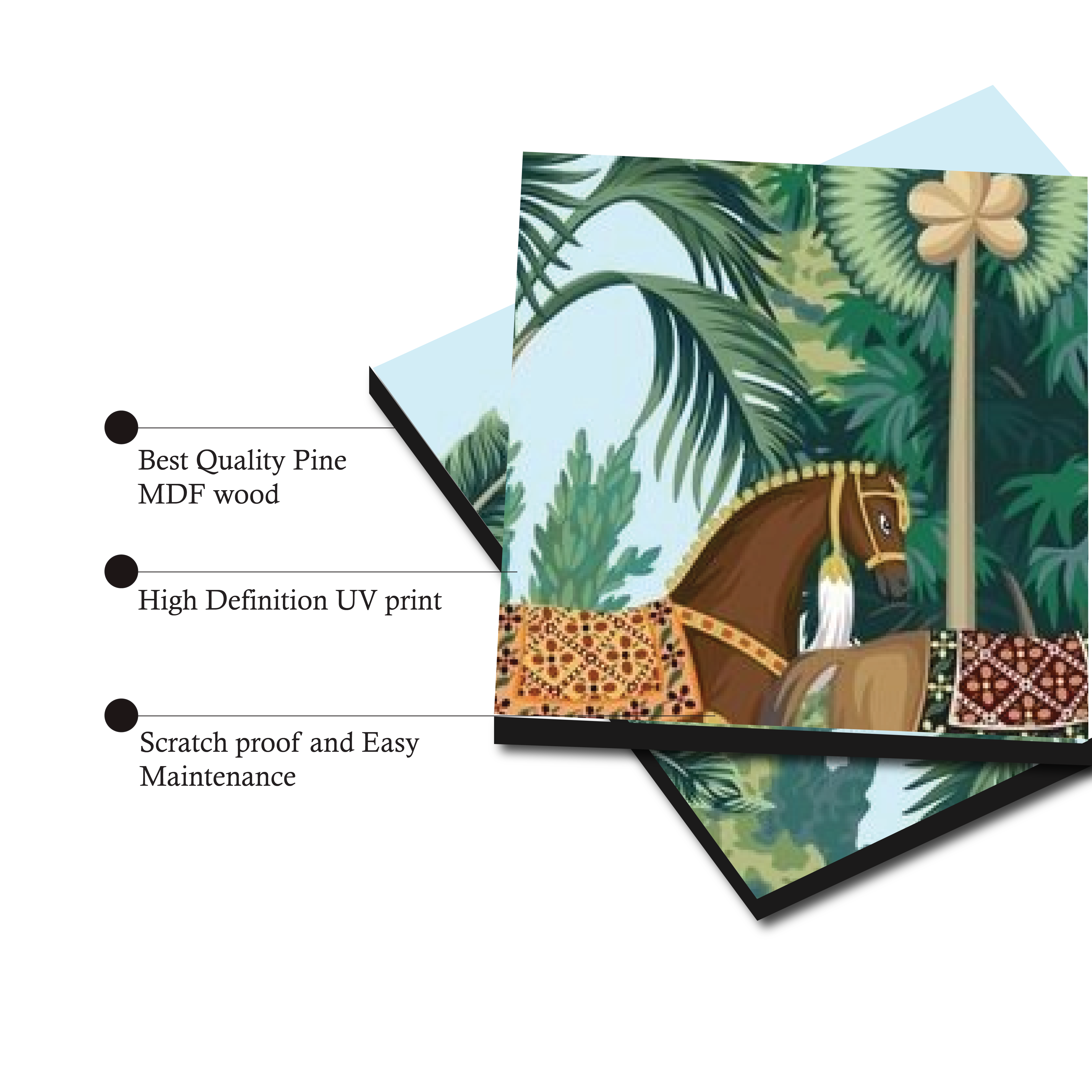 Wall Tiles Set -  Horses in Garden